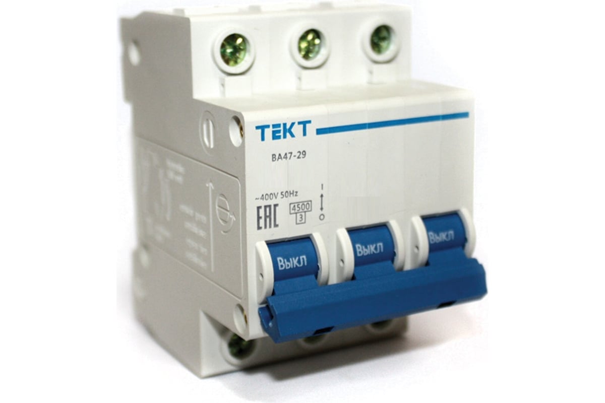 Автоматический выключатель МЭЗ ВА 47-29 3Р 1А C 4,5 кА TE31C - выгодная ...