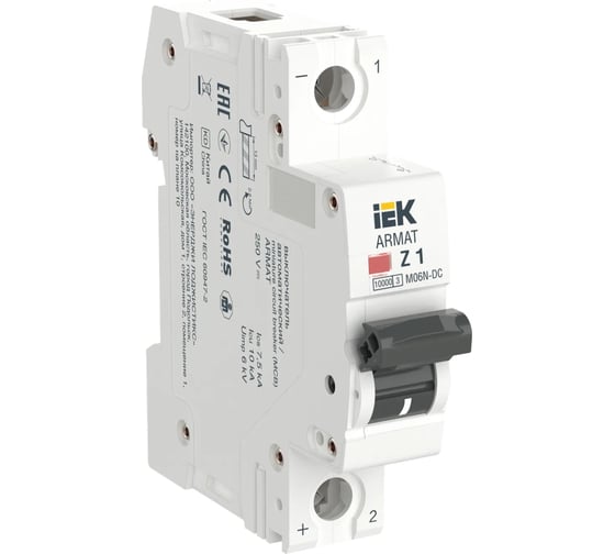 Автоматический выключатель IEK ARMAT M06N-DC, 1P, Z, 1А AR-M06N-1-Z001DC 1