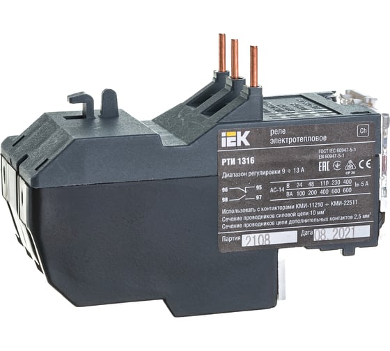 Тепловое реле IEK, РТИ, 1316, 9-13А, ИЭК DRT10-0009-0013