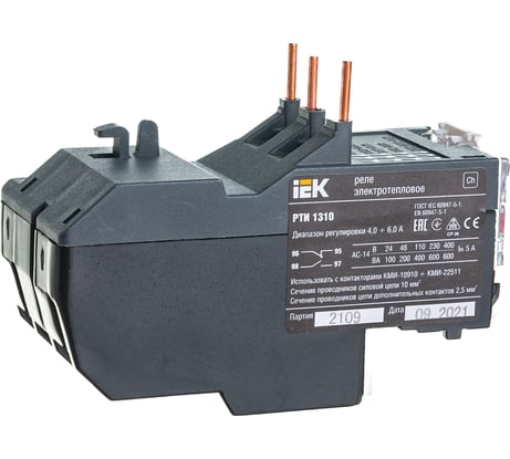 Тепловое реле IEK, РТИ, 1310, 4-6А, ИЭК DRT10-0004-0006