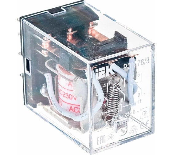 Промежуточное реле IEK, РЭК, 78-3, 5А, 220В, АС, ИЭК RRP20-3-05-220A