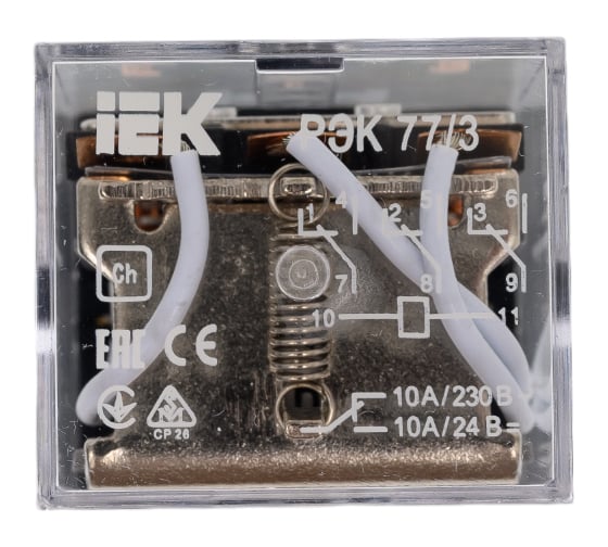 Промежуточное реле IEK, 12В, 3пк, 10А, РЭК77/3, без розетки RRP10-3-10-012D 1