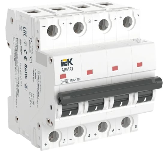 Автоматический выключатель IEK ARMAT M06N-DC 4P K 13А AR-M06N-4-K013DC 1
