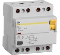 Дифференциальный выключатель IEK, УЗО, 4п, 32А, 100мА, ВД1-63, АС, ИЭК, MDV10-4-032-100
