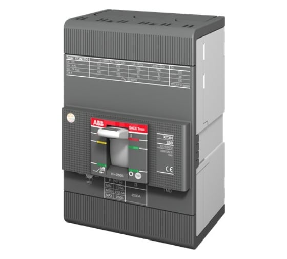 Автоматический трехполюсный выключатель ABB XT3N, 250, TMD, 160-1600 F F 1SDA068057R1