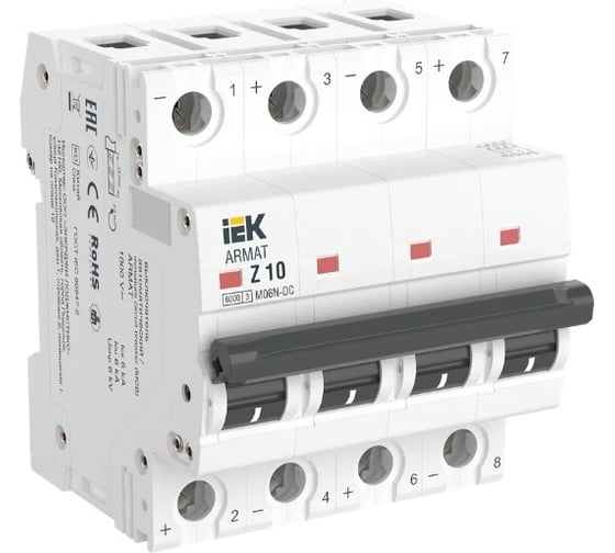 Автоматический выключатель IEK ARMAT M06N-DC 4P Z 10А AR-M06N-4-Z010DC