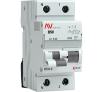 Дифференциальный автомат EKF AVERES DVA-6, 1P+N, 50А, 300мА, 6кА, SQ rcbo*6-1pn-50B-300-ac-av