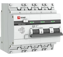 Дифференциальный автомат EKF PROxima АД-32, 3P+N, 25А/100мА, 4,5кА DA32-25-100-4P-pro