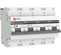 Автоматический выключатель EKF 4P, 16А, 10kA, ВА47-100, PROxima mcb47100-4-16C-pro
