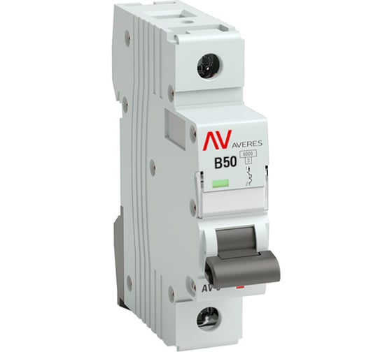 Автоматический выключатель EKF AVERES AV-10, 1P, 50A, 10kA mcb10-1-50B-av