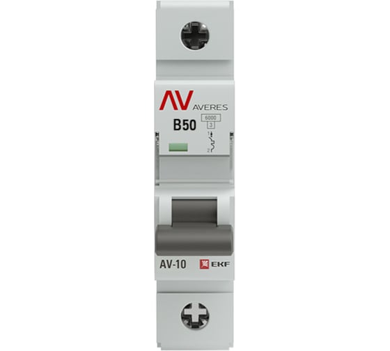 Автоматический выключатель EKF AVERES AV-10, 1P, 50A, 10kA mcb10-1-50B-av