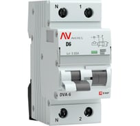 Дифференциальный автомат EKF AVERES DVA-6, 1P+N, 6А, 30мА, 6кА rcbo6-1pn-6D-30-a-av
