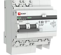 Дифференциальный автомат EKF АД-2 S, 63А/100мА, 4,5кА, PROxima, SQ DA2-63-100S-pro