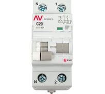 Дифференциальный автомат EKF DVA-6, 1P+N, 20А, 30мА, 6кА, AVERES, SQ rcbo6-1pn-20C-30-a-av