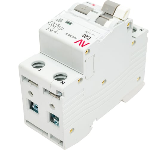 Дифференциальный автомат EKF DVA-6, 1P+N, 20А, 30мА, 6кА, AVERES, SQ rcbo6-1pn-20C-30-a-av