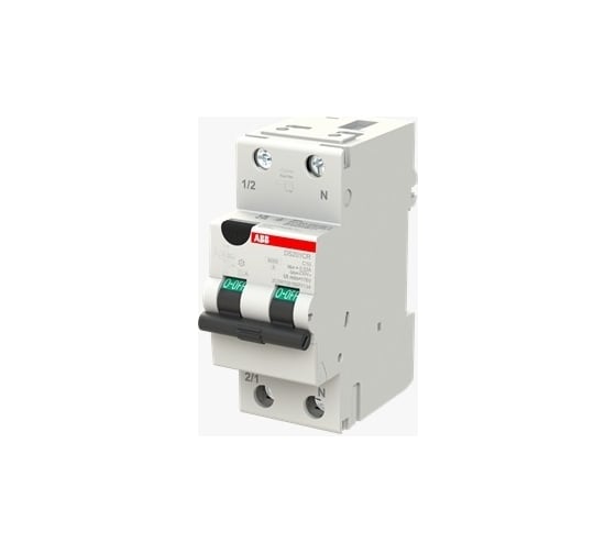 Дифференциальный автомат (АВДТ) ABB 2-полюсный (1P+N) 10А C 30мА тип AC 6кА DS201CR 2CSR755080R1104
