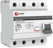 Устройство защитного отключения EKF PROxima селективное, 4P, 80А/100мА elcb-4-80-100S-em-pro