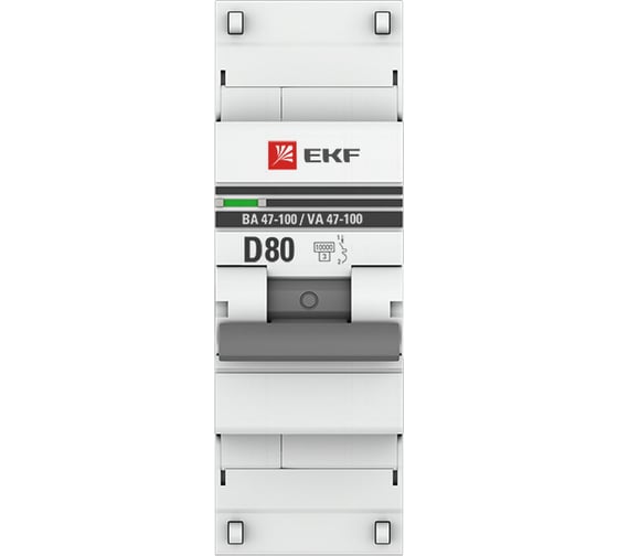 Автоматический выключатель EKF 1P, 80А, 10kA, ВА 47-100, PROxima mcb47100-1-80D-pro