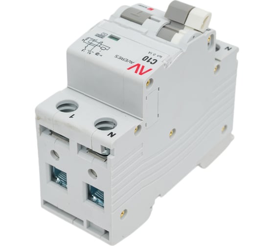 Дифференциальный автомат EKF DVA-6, 1P+N, 10А, 100мА, 6кА, AVERES, SQ rcbo6-1pn-10C-100-ac-av