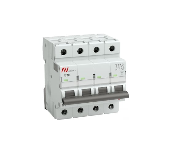 Выключатель автоматический EKF AV-6, 4P, 20A, 6kA, AVERES, SQ mcb6-4-20B-av