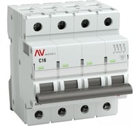 Автоматический выключатель EKF AV-10, 4P, 16A, 10kA, AVERES, SQ mcb10-4-16C-av