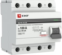 Устройство защитного отключения EKF УЗО ВД-100, 4P, 100А/30мА, PROxima, SQ elcb-4-100-30-em-pro
