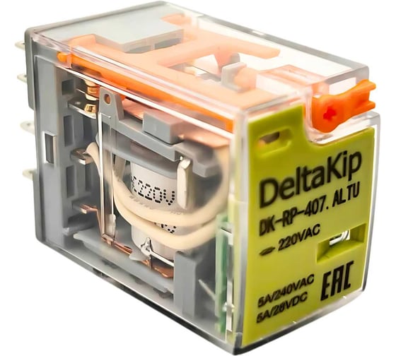 Промежуточное реле DELTAKIP Delta-Kip DK-RP (407.ALTU, 4 контакта, 220V AC) DK-K0000002