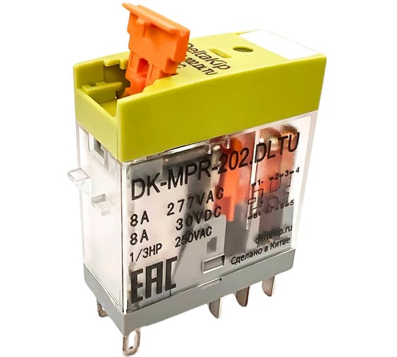 Промежуточное реле DELTAKIP Delta-Kip в компактном корпусе DK-MPR (202DLTU, 12V DC, 8А, IP40) DK-K0000029 1
