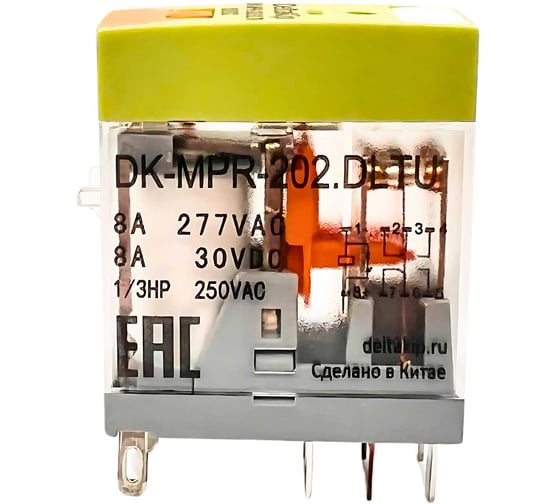 Промежуточное реле DELTAKIP Delta-Kip в компактном корпусе DK-MPR (202DLTU, 12V DC, 8А, IP40) DK-K0000029