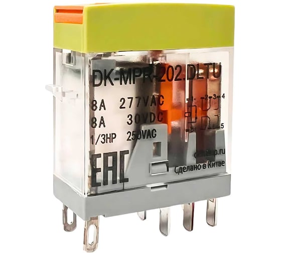 Промежуточное реле DELTAKIP Delta-Kip в компактном корпусе DK-MPR (202DLTU, 12V DC, 8А, IP40) DK-K0000029
