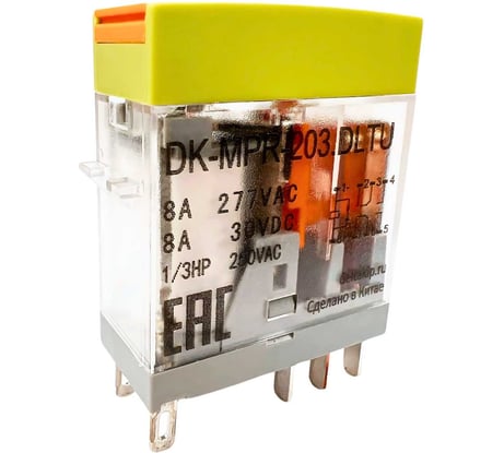 Промежуточное реле DELTAKIP Delta-Kip в компактном корпусе DK-MPR (203DLTU, 24V DC, 8А, IP40) DK-K0000028
