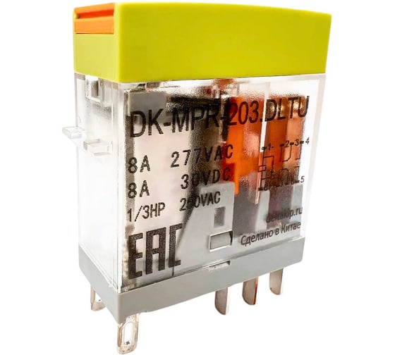 Промежуточное реле DELTAKIP Delta-Kip в компактном корпусе DK-MPR (203DLTU, 24V DC, 8А, IP40) DK-K0000028 1
