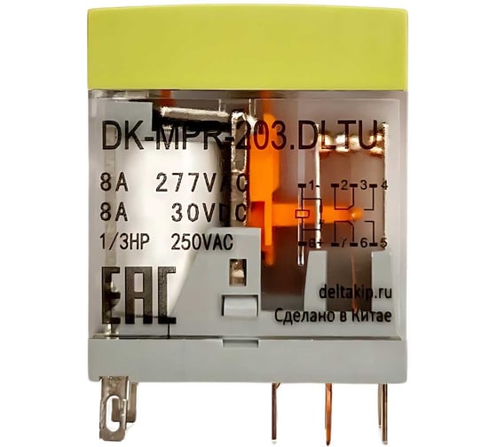 Промежуточное реле DELTAKIP Delta-Kip в компактном корпусе DK-MPR (203DLTU, 24V DC, 8А, IP40) DK-K0000028