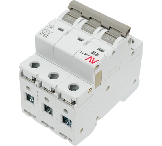 Автоматический выключатель EKF AVERES AV-6, 3P, 10A, 6kA mcb6-3-10D-av