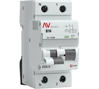 Дифференциальный автомат EKF, DVA-6, 1P+N, 16А, 300мА, 6кА, AVERES SQrcbo*6-1pn-16B-300-ac-av