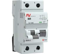 Дифференциальный автомат EKF AVERES DVA-6, 1P+N, 25А, 300мА, 6кА, SQ rcbo*6-1pn-25D-300-ac-av