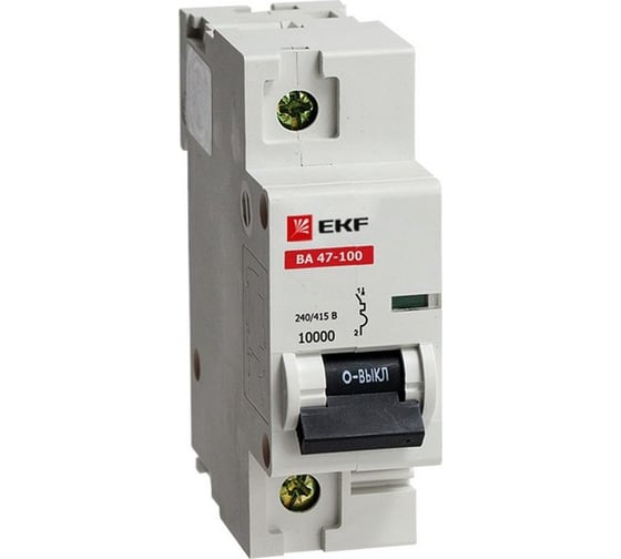 Автоматический выключатель EKF ВА 47-100, 1P 10А 10kA SQmcb47100-1-10D 1