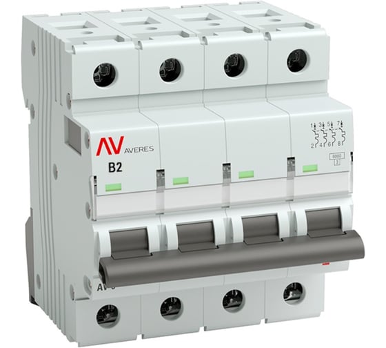 Автоматический выключатель EKF AV-10 4P 2A 10kA AVERES mcb10-4-02B-av 1