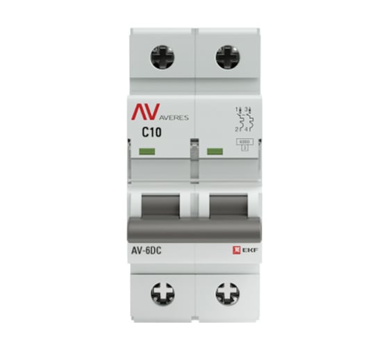 Автоматический выключатель EKF AVERES AV-6 DC, 2P, 13A, 6kA mcb6-DC-2-13C-av