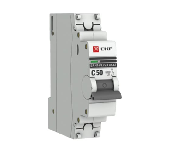 Автоматический выключатель EKF PROxima ВА 47-63 1P, 50А, 6кА, SQ mcb4763-6-1-50C-pro
