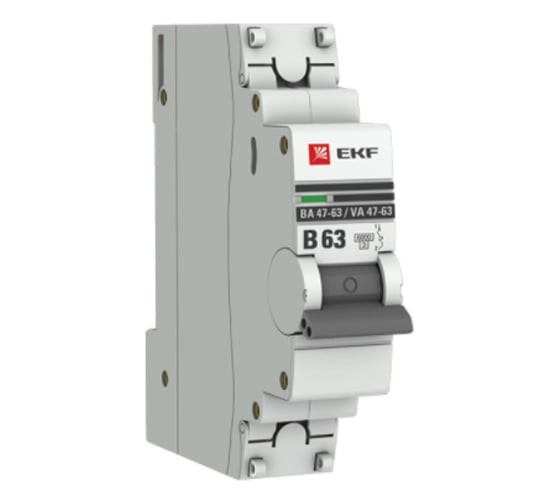 Автоматический выключатель EKF PROxima ВА 47-63 1P, 63А, 6кА, SQ mcb4763-6-1-63B-pro