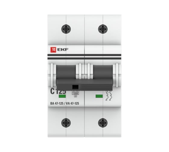 Автоматический выключатель EKF PROxima ВА 47-125, 2P, 125А, 15кА mcb47125-2-125C