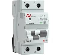 Дифференциальный автомат EKF DVA-6 1P+N 6А 300мА 6кА AVERES rcbo6-1pn-6D-300-a-av