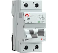 Дифференциальный автомат EKF DVA-6 1P+N 20А 100мА 6кА AVERES rcbo6-1pn-20D-100-ac-av