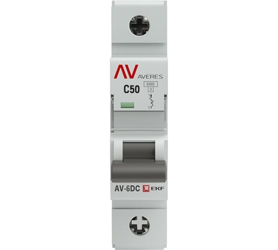 Автоматический выключатель EKF AV-6 DC 1P 50A 6kA AVERES mcb6-DC-1-50C-av