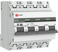 Автоматический выключатель EKF 4P 20А 4,5kA ВА 47-63 PROxima mcb4763-4-20D-pro