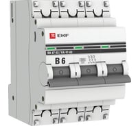 Автоматический выключатель EKF 3P 6А 6кА ВА 47-63 PROxima SQ mcb4763-6-3-06B-pro