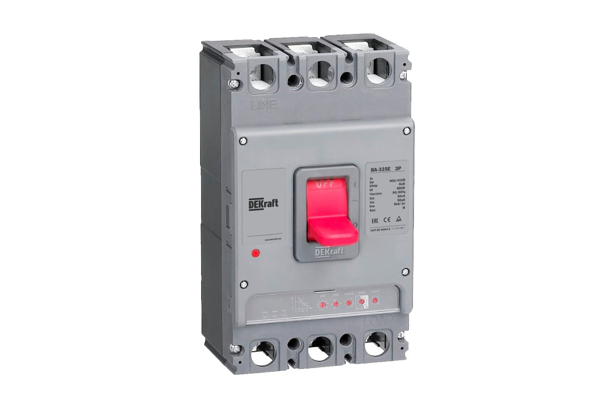 Автоматический выключатель DEKraft ВА-335E 3п, 630А, 50кА, электронный ...