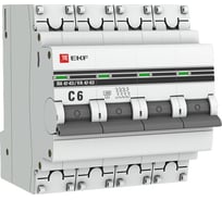 Автоматический выключатель EKF 4P 6А 4,5kA ВА 47-63 PROxima mcb4763-4-06C-pro