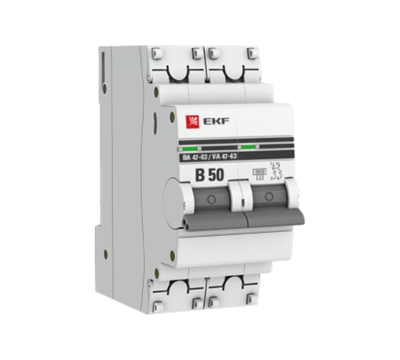 Автоматический выключатель EKF PROxima ВА 47-63 2P, 50А, 6кА SQ mcb4763-6-2-50B-pro 1